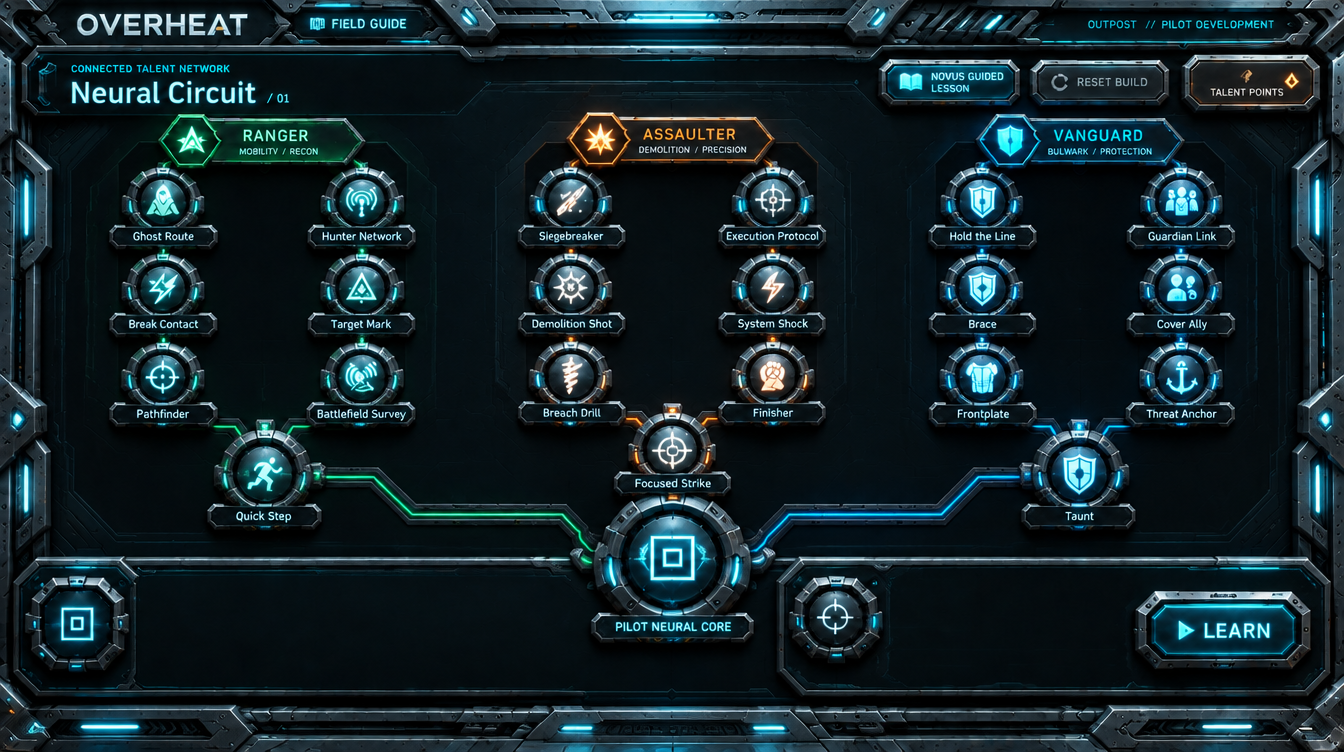 Higgsfield-designed embossed mechanical skill board with all22 nodes connected
